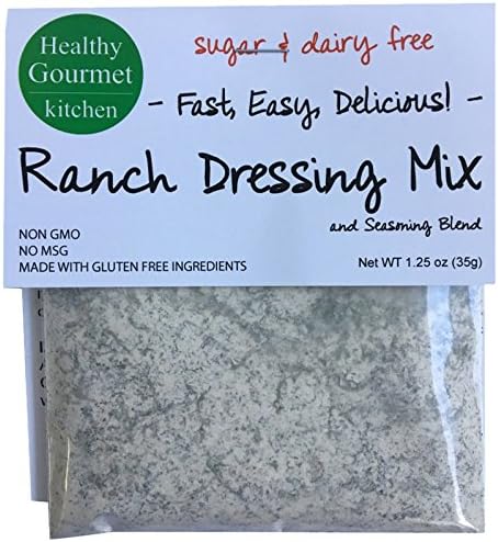 Healthy Gourmet Kitchen Ranch Dressing and Dip Mix, Dairy and Sugar Free, 6 Count