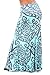 Boutique Republic Womens Multicolored Two Tone Damask Printed Maxi Skirt (XL, Grey/Mint)