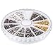 PH PandaHall About 590 Pcs Iron Crimp Beads Covers Cord End Caps Width 3mm for Jewelry Making 6 Colors