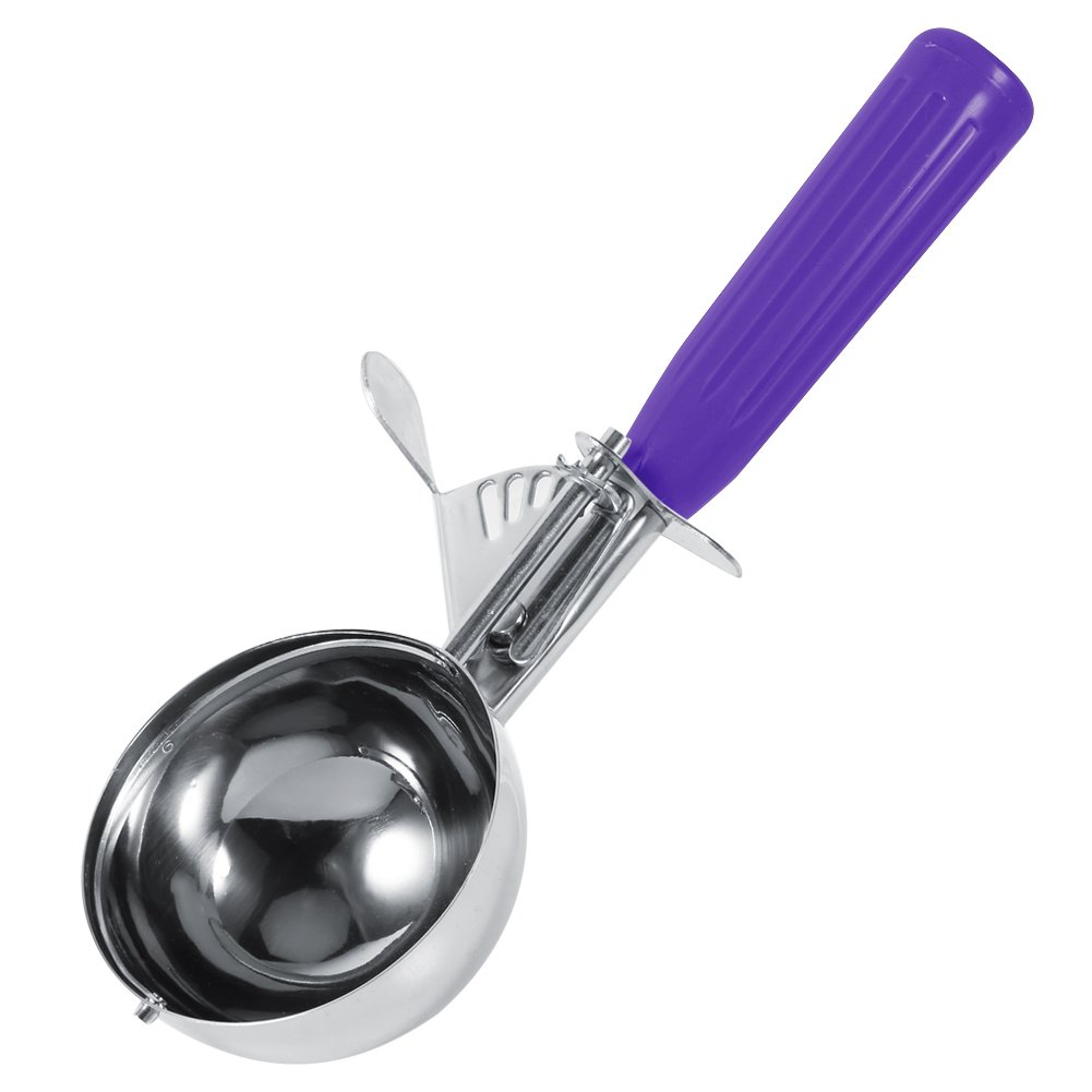 Kitchen ice ball spoon, stainless steel fruit cake dessert ice cream scoop, cookie melon spoon soft silicone handles release tablespoon, dishwasher safe devices, additives, Stainless Steel, 4.2CM