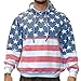 Licensed Mart Unisex Proud American Flag PullOver Hoodie Sweatshirt 4017 Red/White/Blue 2XL