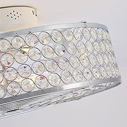 HUEOCZW Ceiling Fan with Light, 20 Inch Crystal