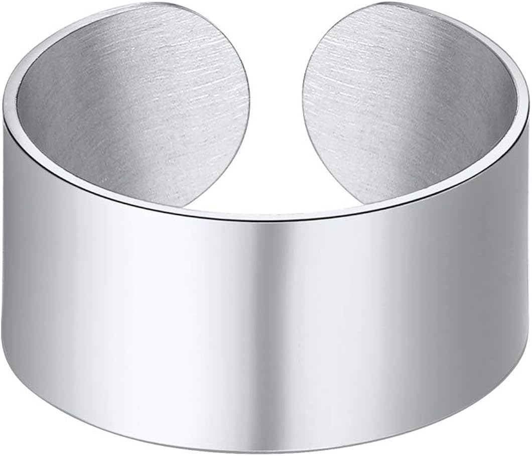 Simple Open Band Ring for Men Women 10mm Wide Wedding Rings Simple Jewelry|