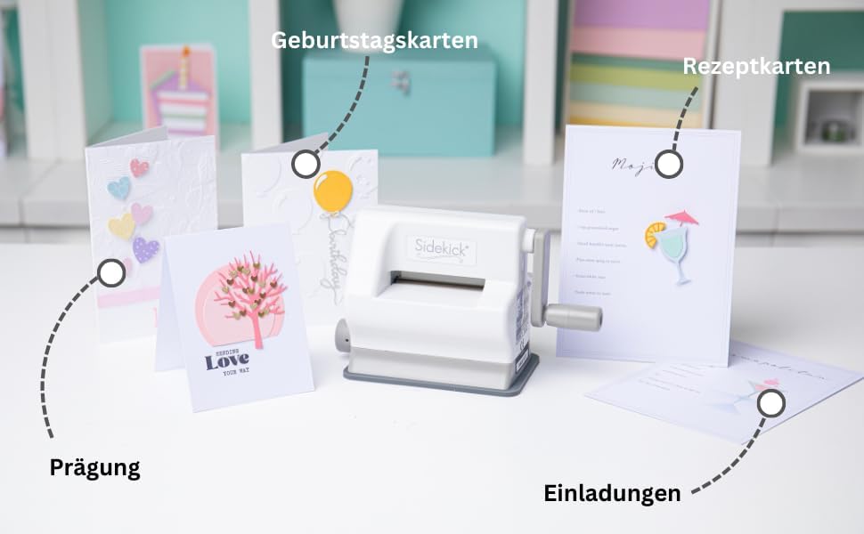 Sizzix Sidekick Starter Kit 661770 Portable Manual Die Cutting & Embossing Machine for Arts & Crafts, Scrapbooking & Cardmaking, 6.35 cm Opening, 2.5