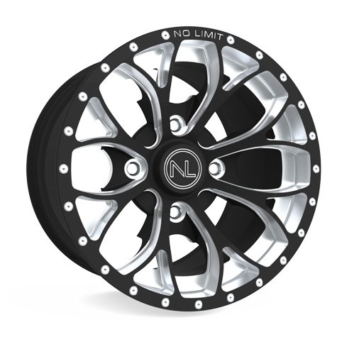 No Limit AJ3709PB 12x6 Venom ATV Wheel in Positive Bullet Style for Can Am - Matte Black