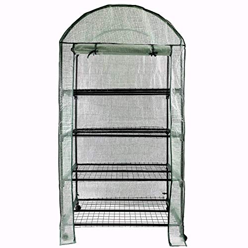 OUTOUR Wider 35x19.6x66.5in 4 Tier Wider Portable Plant Mini Greenhouse Green House with Casters, for Growing Seeds, Seedlings, Tending Potted Plants, Garden Gardening Indoor Outdoor