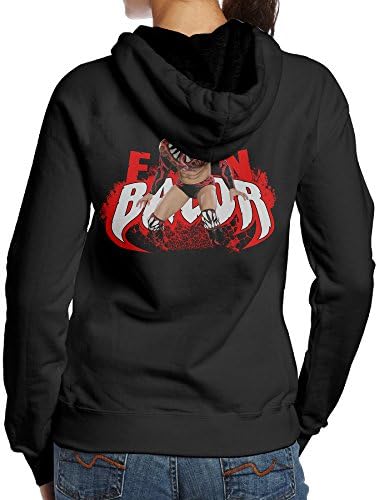 BNBN Women's Wrestler Finn Balor Action Figure Hoodie On The Back Size M Black