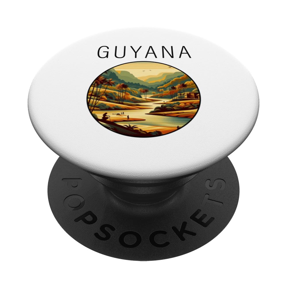 Guyana scenery Art Deco PopSockets Swappable PopGrip