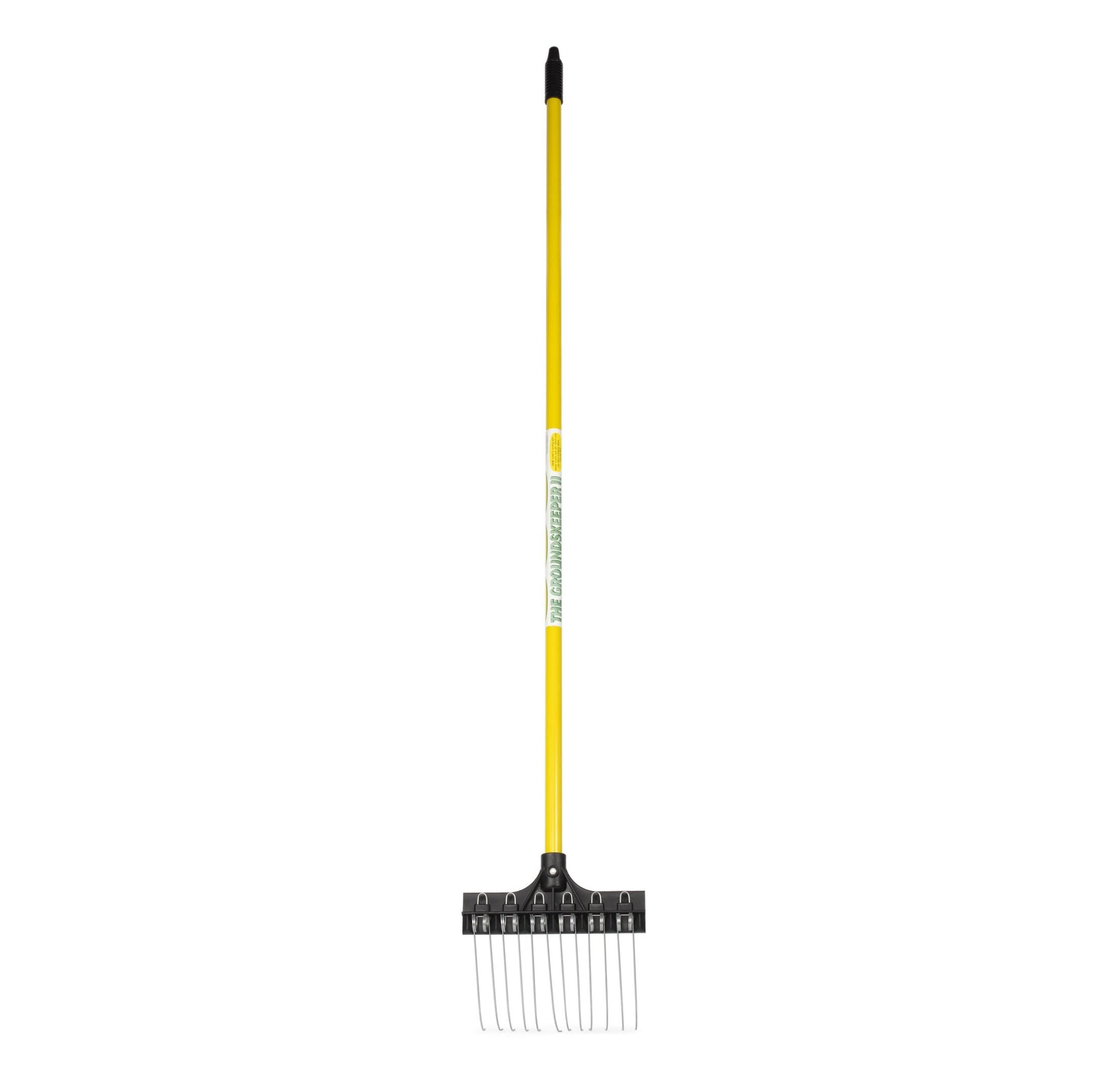 Photo 1 of THE GROUNDSKEEPER II Shrub Rake 55-inch Lightweight Fiberglass Handle, 9-inch Head, Durable Steel Tines for Gardening, De-Thatching or Professional Landscaping