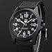 Watch,LANDFOX Mens Stainless Steel Military Sports Analog Quartz Watch Black