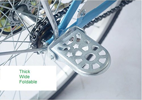 Set of 2 Bicyle Rear Feet Pedals, YIFAN Rear One Pair Stainless Steel Thicken Foot Pedal for Mountain Bike Road Bike - Silver