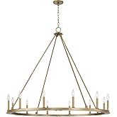 Capital Lighting 4912AD-000 Pearson Urban Industrial Grand Chandelier, 12-Light 720 Total Watts, 42" H x 48" W, Aged Brass