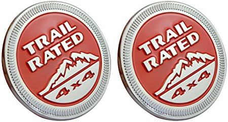 Car Styling Accessories 2pcs Red B027 Emblem Badge Decal Sticker Jeep Trail Rated 4X4 Nameplate Wrangler Grand Cherokee Liberty Patriot Compass