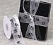 Sheer White Organza Ribbon with Black Paw Prints 1 1/2
