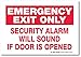 Emergency Exit Only Security Alarm Will Sound If Door Is Opened Sign, Dimne, Package 4 Mil Vinyl Decal Stickers USA Made by My Sign Center