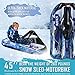 Wleopard Snow Sled Tube Air Tube 32 X 45 inches Winter Inflatable Round with Big Grab Handles- Heavy Duty with Rapid Valves (Motorbike - Snow sled)