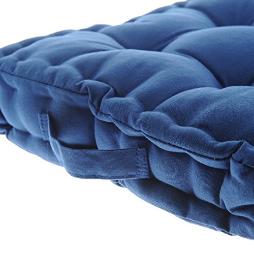 White Dove Chair Pads - Cotton Canvas - Value 4 Pack - Fits 16" Chair - XL Futon - Classic Design, by Unity (Blue) - Thumbnail 3