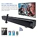 Sound Bar for PC, EWEMOSI Soundbar 2.0 Channel Wired & Wireless Rechargeable Bluetooth Speakers 4.2 3D Stereo AUX/TF Card Connection with Built-in Microphone (Support 3.5mm Audio), Black