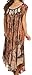 Sakkas 15900 - Bree Long Embroidered Cap Sleeve Marbled Dress - Burnt Sienna - OS
