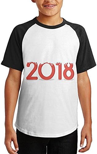 AsAAFGl1 Christmas 2018 Boys & Girls Youth Teenager Raglan T-Shirts Black M