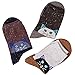 Justay 3 Pack Women Wool Socks, Thick Warm Cute Animal Pattern Cartoon Funny Casual Socks Design & Thermal Soft Fuzzy Socks