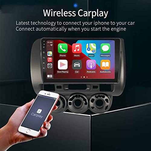 EZoneTronics Android Car Radio for Honda Fit 2004-2007 / Honda Jazz 2001-2006 with CarPlay and Android Car Wireless Touch Screen GPS Navigation Bluetooth USB Wifi SWC Player 2G RAM + 32G ROM