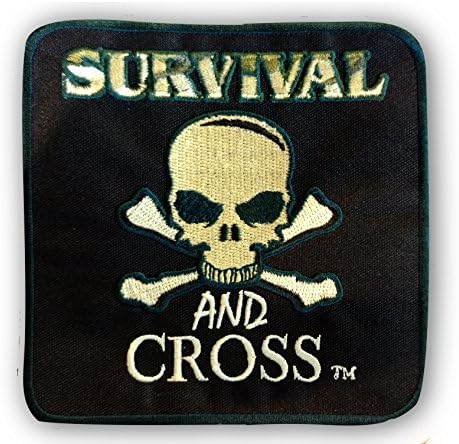 Iron On Patches - Large Embroidered Custom Patches - Tactical Morale Patch for Military Biker Vest or Gym Bags - 4” x 4” - Survival and Cross