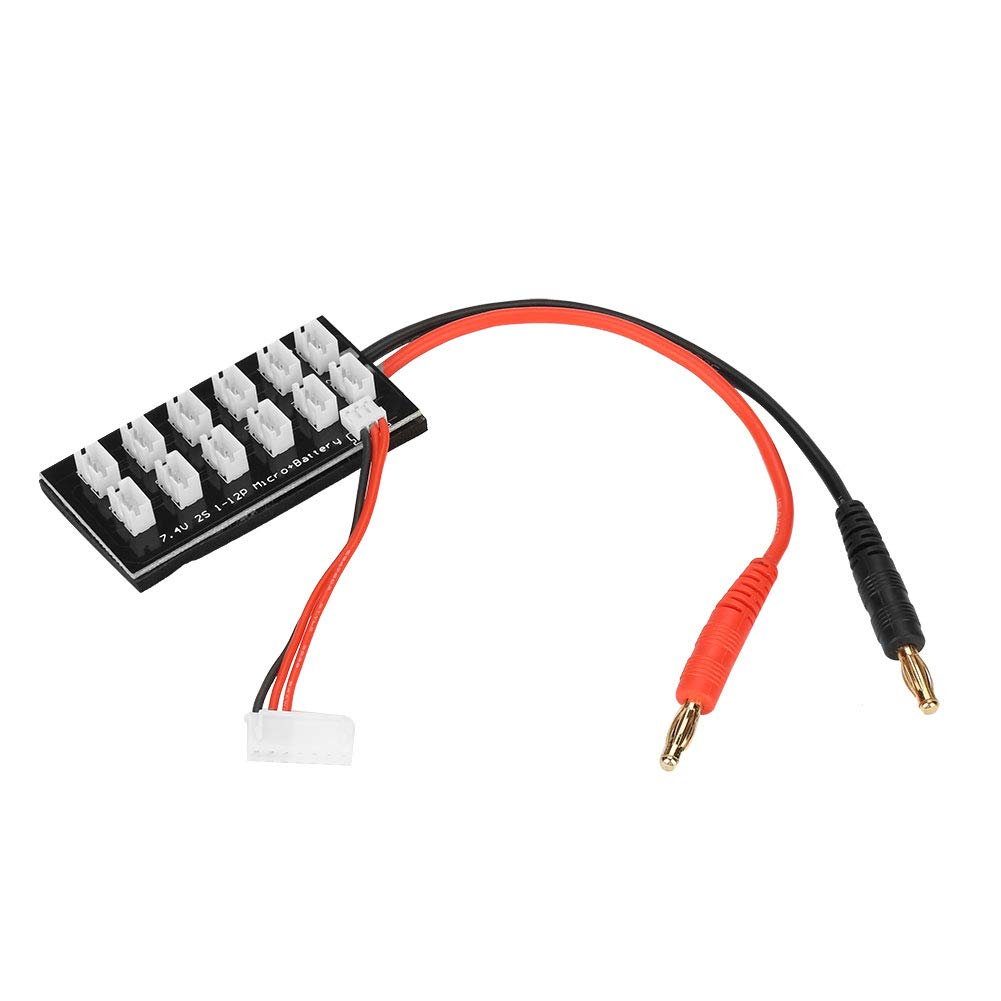 Photo 1 of 2S 7.4V LiPo Parallel Charging Board, PCB Plastic Lipo Battery Charger Parallel Balanced Charging Board with JST pH Connector Charger Expansion Board for Balance Charger Imax B6 SCX24 Batteries