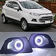 AupTech LED Angel Eyes LED DRL Fog Light with H11 Halogen Bulbs 55W for Ford Ecosport 2013 2014 2015 2016