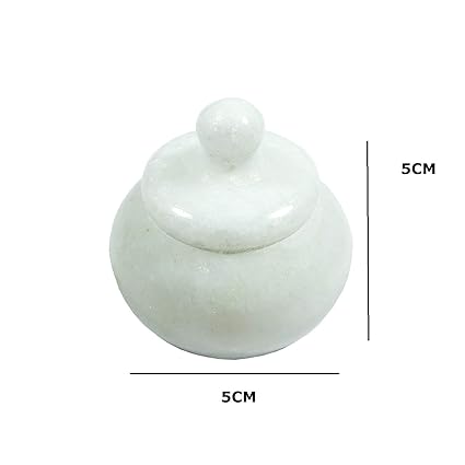 RM Antique Handmade Marble Round Shape Kumkum/Sindoor Box,Corporate giftings,Home decor, sindoor dani, sindoor Box -5x5x5 cm