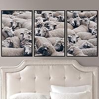 3 Piece Framed Canvas Wall Art Fun Animals Canvas Prints Home Artwork Decoration for Living Room,Bedroom - 16