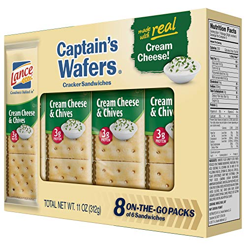 Lance Captain's Wafers Crackers Cream Cheese & Chives 3 Boxes of 8