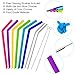 WEBSUN Reusable Silicone Straws Set With Pouch LFGB Approved, 6 PCS Silicone Straws for 30/20oz Yeti/Ozark/Rtic Tumblers, 2 PCS Metal Straws & 2 Cleaning Brushes