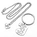 Top Plaza 2pcs/set Father/Mother Daughter Grandpa/Grandma Granddaughter Keychain, There Is A Girl Stole My Heart Necklace Set