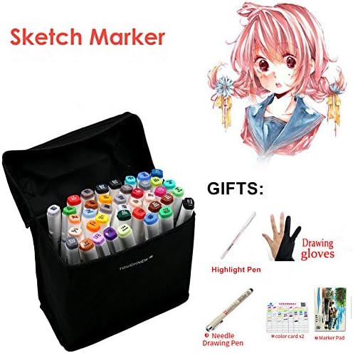 30 Colors Skin Tone Pens TOUCHNEW Dual Tip Twin Marker Set, Artist Permanent Sketch Manga Marker Pens for Portrait Illustration Drawing Coloring - Alcohol Based Art Markers (30Colors-Animation)