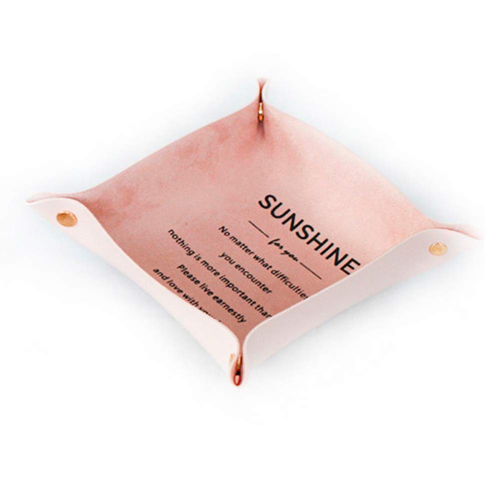 Leather Tray Organizer Bedside Tray Storage Tray Jewelry Organizer Key Wallet Coin Valet,PinkTray