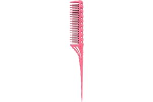 Professional Hair Comb - Rat Tail Comb for Styling, Parting & Detangling - Lightweight Salon Hair Comb with Fine Tail (Pink)