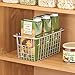 mDesign Modern Farmhouse Deep Metal Wire Storage Organizer Bin Basket with Handles for Kitchen Cabinets, Pantry, Closets, Bedrooms, Bathrooms, Laundry Rooms, Garages - 5.25 High, 4 Pack - Satin