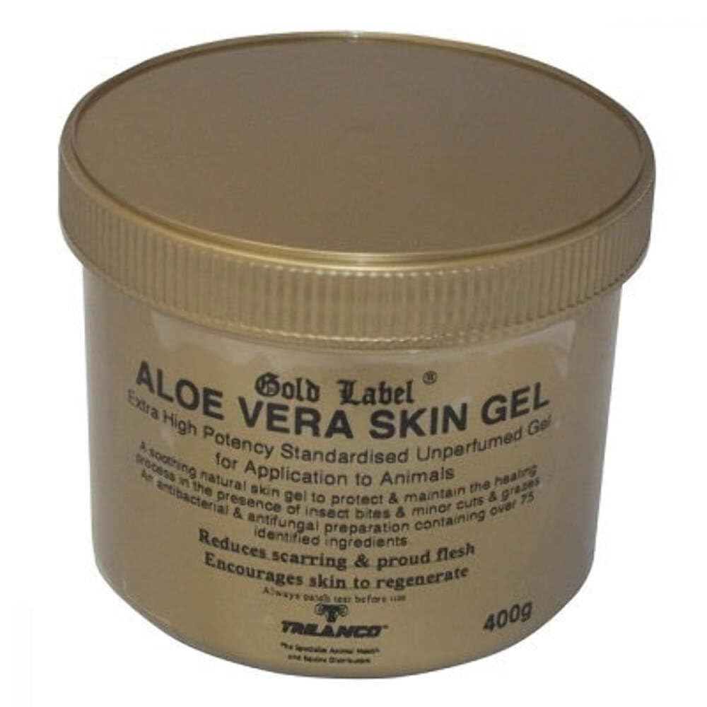Gold Label Aloe Vera Skin gel, For Horses, Antibacterial & Anti-fungal, Pure Aloe Vera, 400 GM, clear