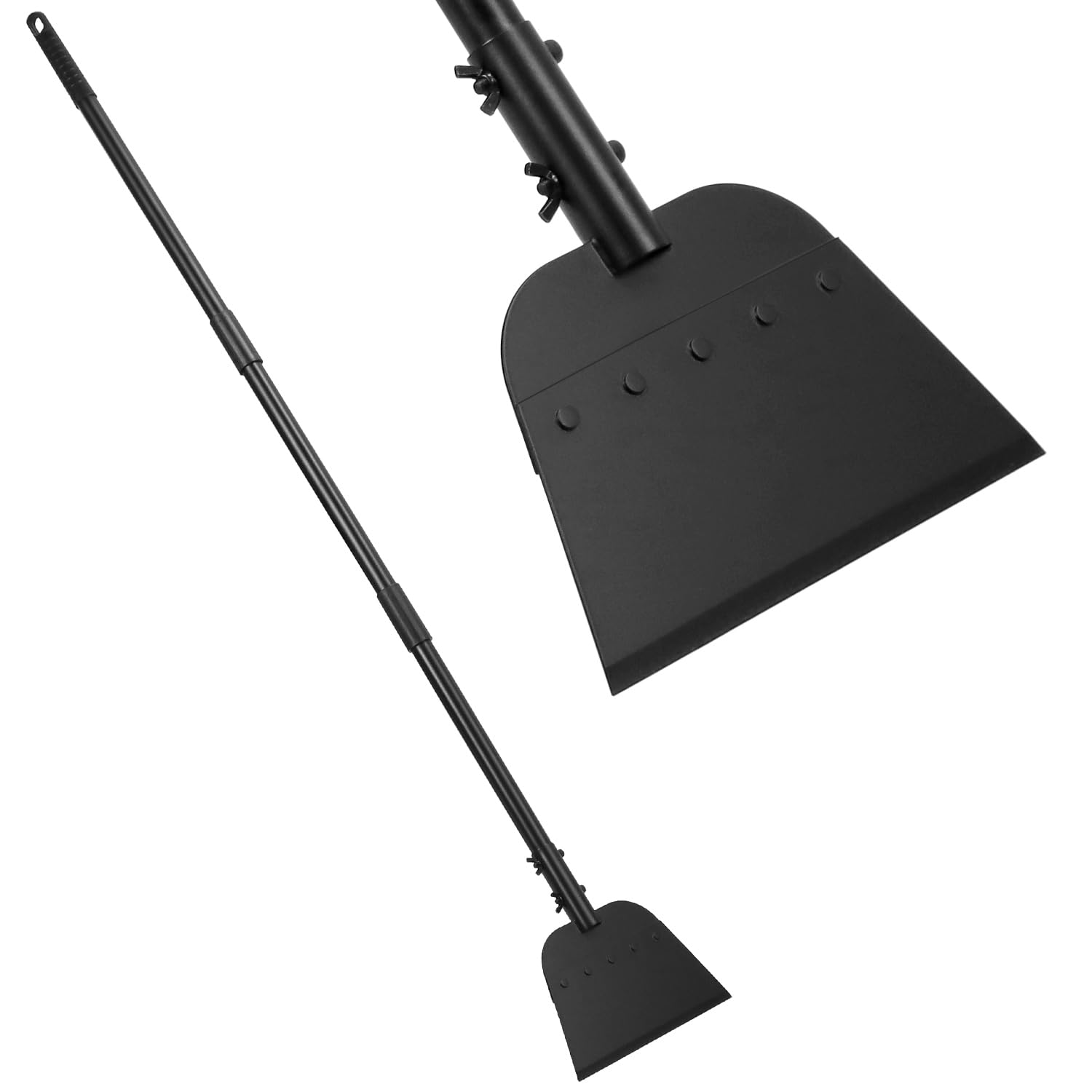 QWORK® Garden Cleaning Shovel With Adjustable Handle - Steel Snow and Ice Removal Tool for Weeding and Edging