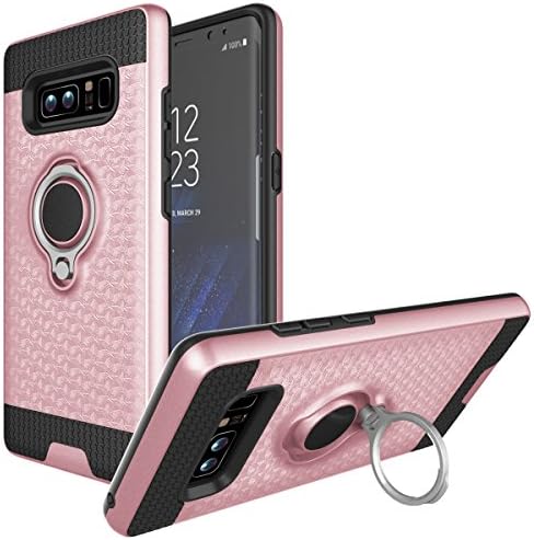 Galaxy Note 8 Case, MOMOTECH Dual Layers Hybrid Note 8 Case with Ring Holder Kickstand Impact Resistant Shockproof Bumper Heavy Duty Protection Defender Case for Samsung Galaxy Note 8 - Rose Gold