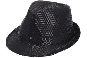 LKQBBSZ Western Sequin Fedora Hat Bling Dance Hats Shining Sequin Hat for Women man