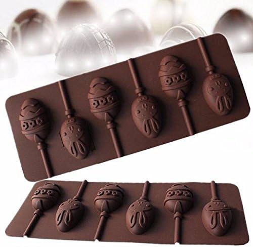 Bazaar Easter Egg Shape Silicone Chocolate Mold Lollipop Mould Cake Decorating Tool