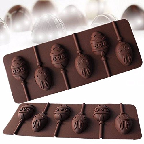Bazaar Easter Egg Shape Silicone Chocolate Mold Lollipop Mould Cake Decorating Tool