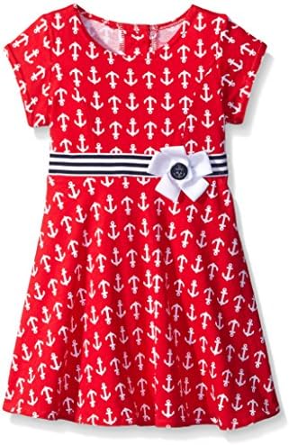 Baby Goodlad Little Girls' Anchor Knit Print Dress, Red, 18 Months
