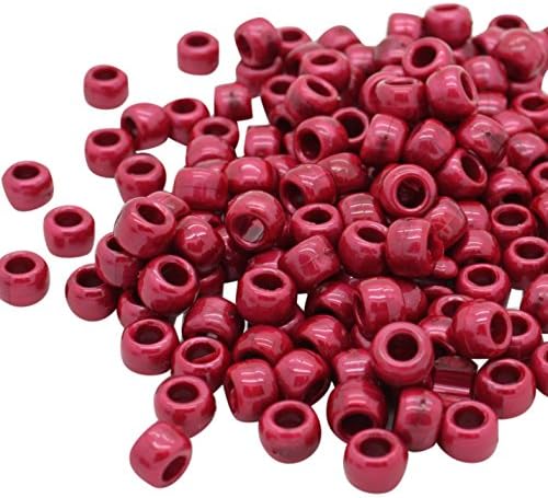 Beads Unlimited Bath Pearl Red Plastic Barrel Pony 6x8mm, 6 x 8 mm