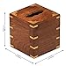 SouvNear Wooden Handmade Tissue Holder Box - Square Wood Facial Tissue Box Cover in RoseWood Etched with Brass Work - Perfect Fit for Upright Kleenex Boutique Tissues