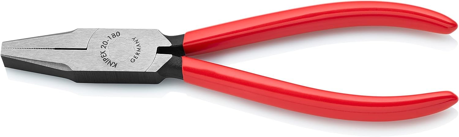 KNIPEX Flat Nose Pliers with Plastic Coating 180 mm, 20 01 180