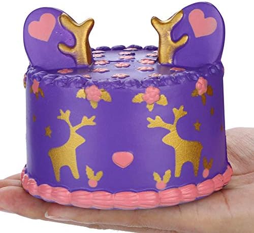 ⭐️ GreatestPAK Jumbo Squishies Deer Cake, New 2018 Christmas Fruits Scented Slow Rising Squishys Toys Boys Girls Gifts (Purple)