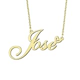 BYBWBL Jose Name Pendant Necklace 18k Gold Plated